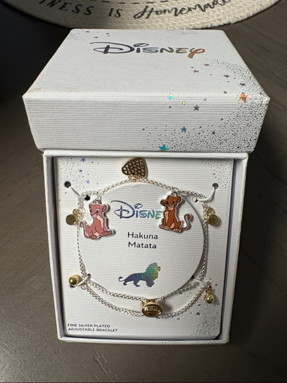 Disney Silver-Tone Simba & Nala Charm Bracelet Duo with Gold Accents
